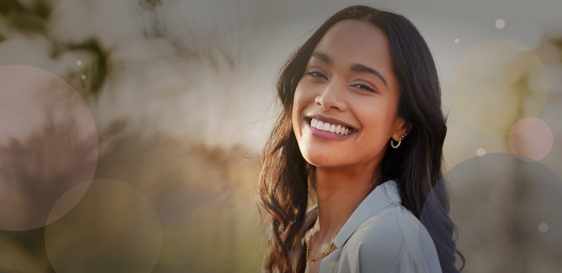 Attractive woman with white smile